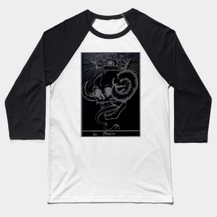 "La Muerte" white on black design Baseball T-Shirt